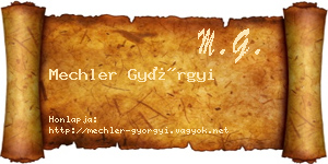 Mechler Györgyi névjegykártya