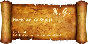 Mechler Györgyi névjegykártya
